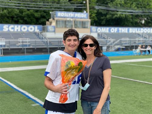 Senior Lacrosse Player and Family